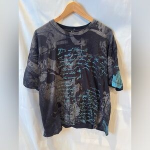 Apprime Courage Men’s Black and Gray Graphic Tee XL Y2K